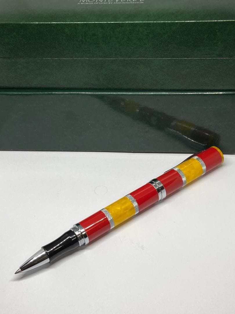 廃番・サンセット レッド柄アクリル樹脂軸！ モンテベルデ⑥／レガッタ/RB/美品