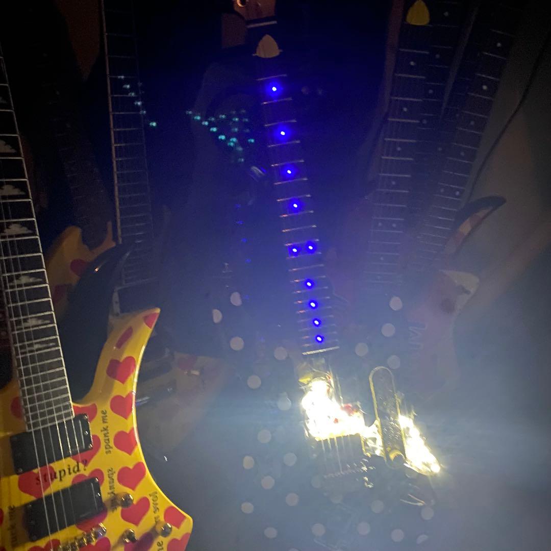 LEDネック！ブラックストラトキャスター！LIVE激目立ち！一点物