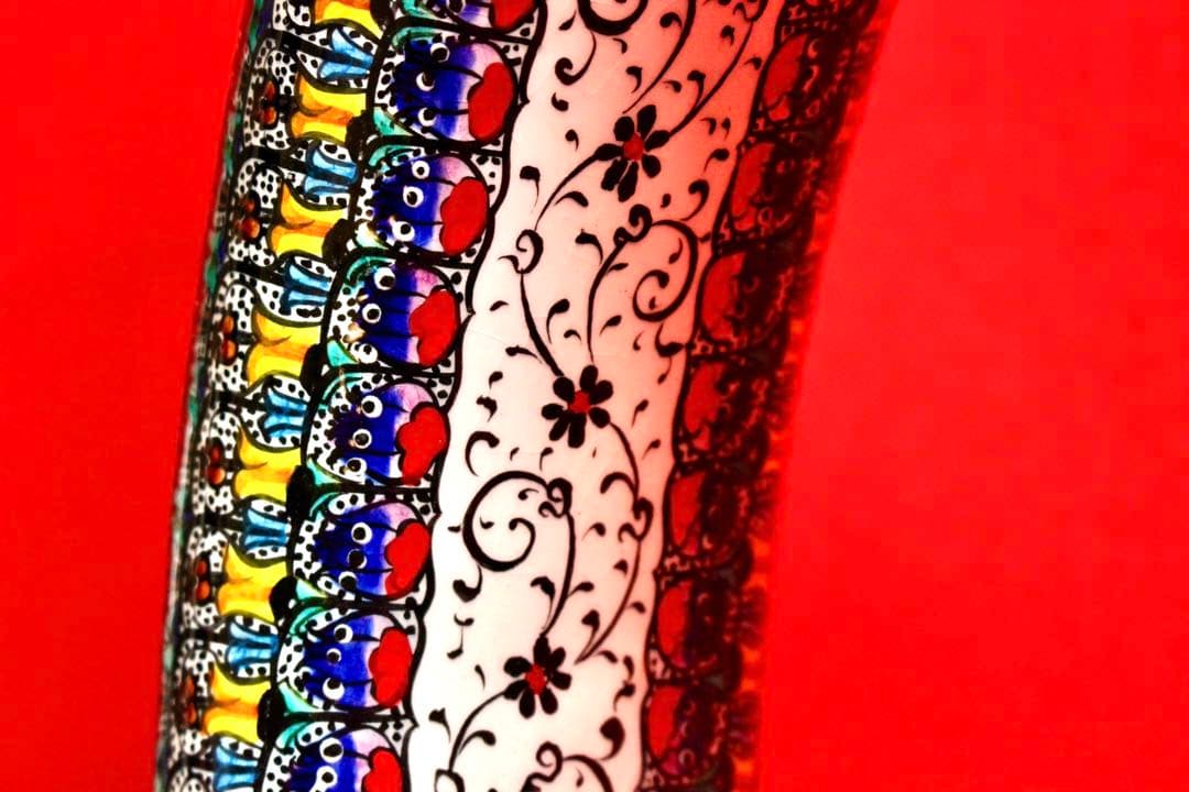 トルコ雑貨【アヴァノス陶器　飾り壺　ワインデキャンタ】