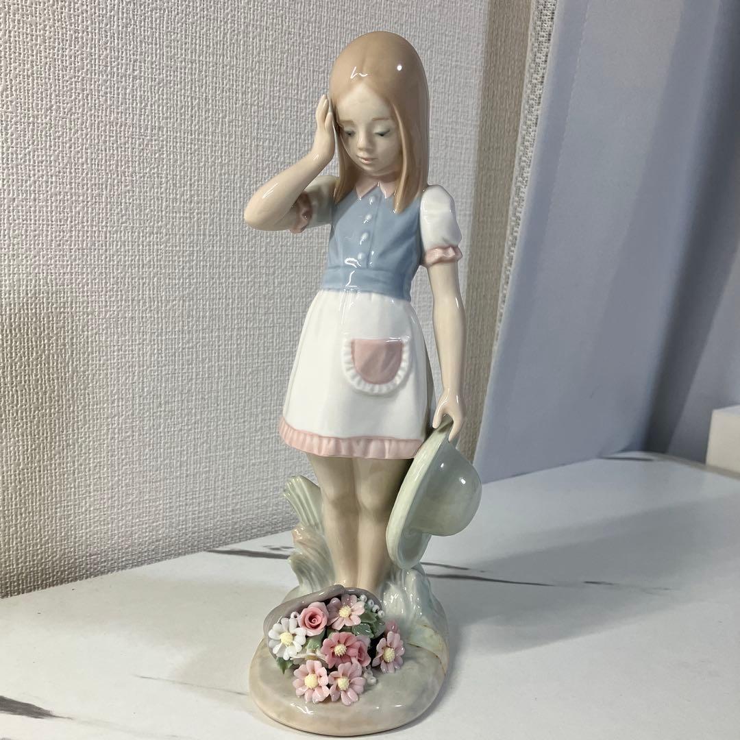 LLADRO リヤドロ 1285 帽子を持つ少女 花籠 フィギュリン 箱付