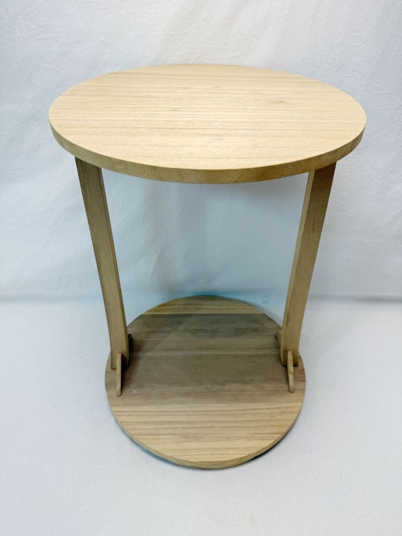 ほぼ未使用 茶道具 弘斎作 利休好写し 桐 丸卓 組み立式 元箱