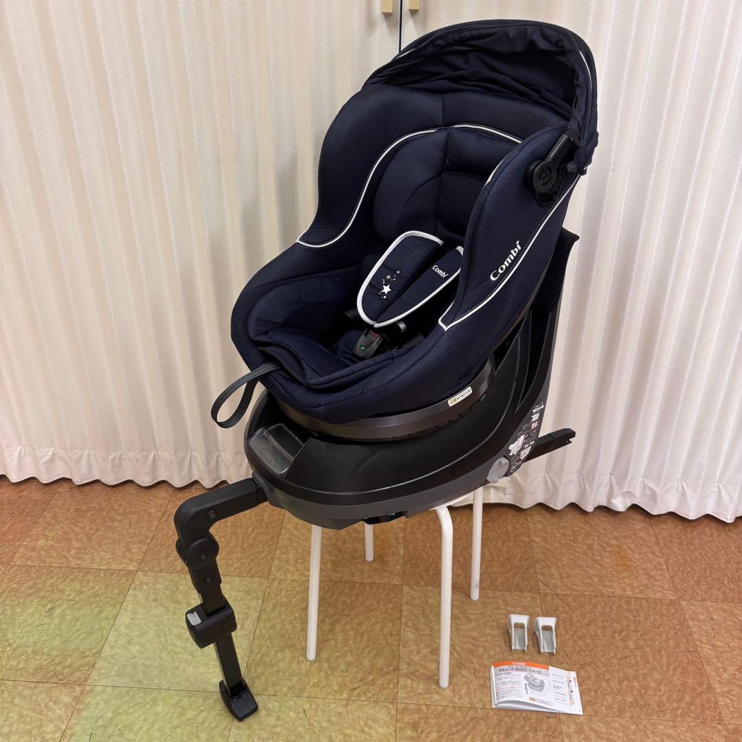クリーニング済　☆綺麗☆　コンビ　新生児OK　クルムーヴ　ISOFIX　紺　完品