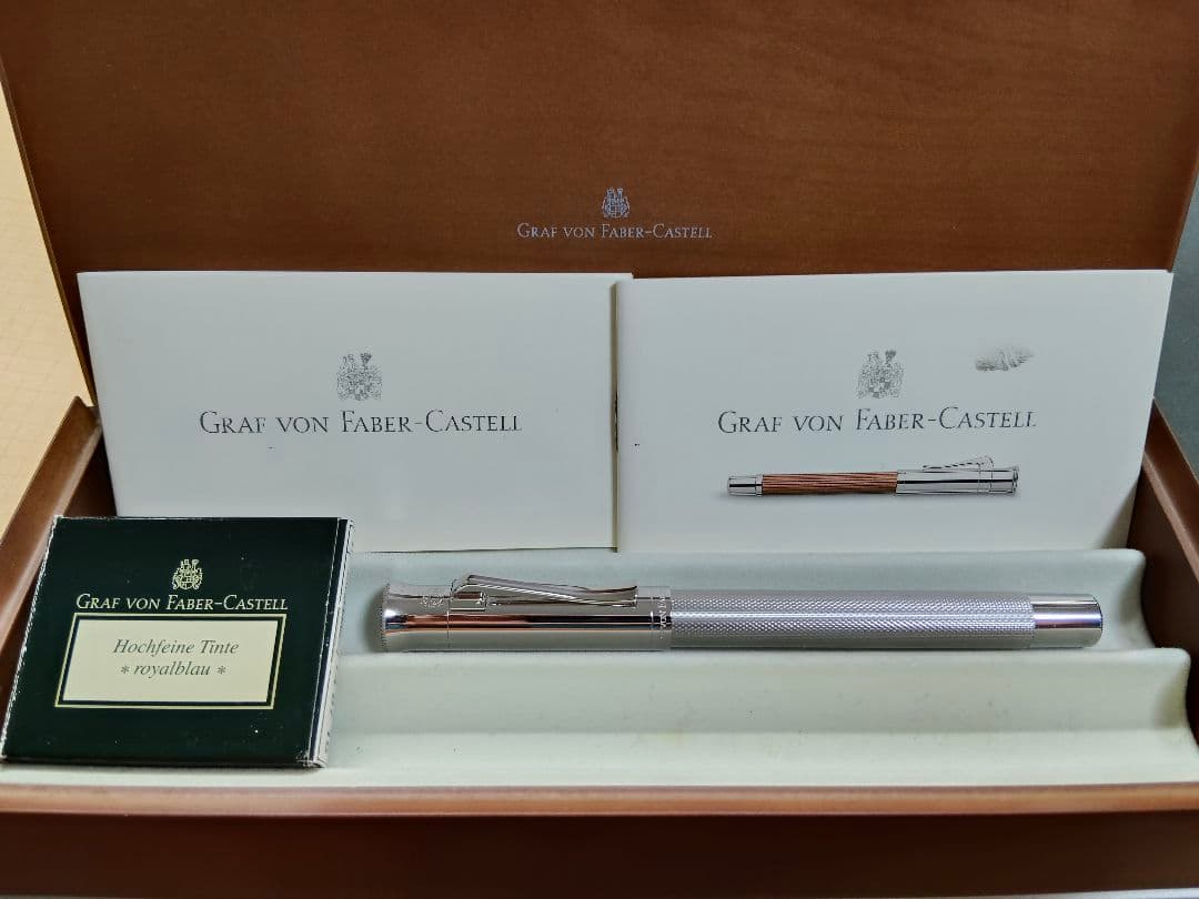 ファーバーカステル 伯爵コレクション ギロシェ ロジウム 万年筆 18K750