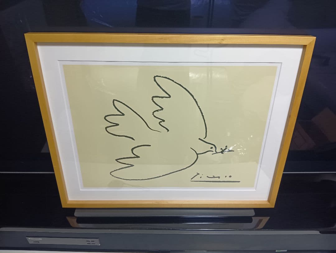 人気　美品　パブロ・ピカソ　Dove of Peace　ポスター　ウッドフレーム