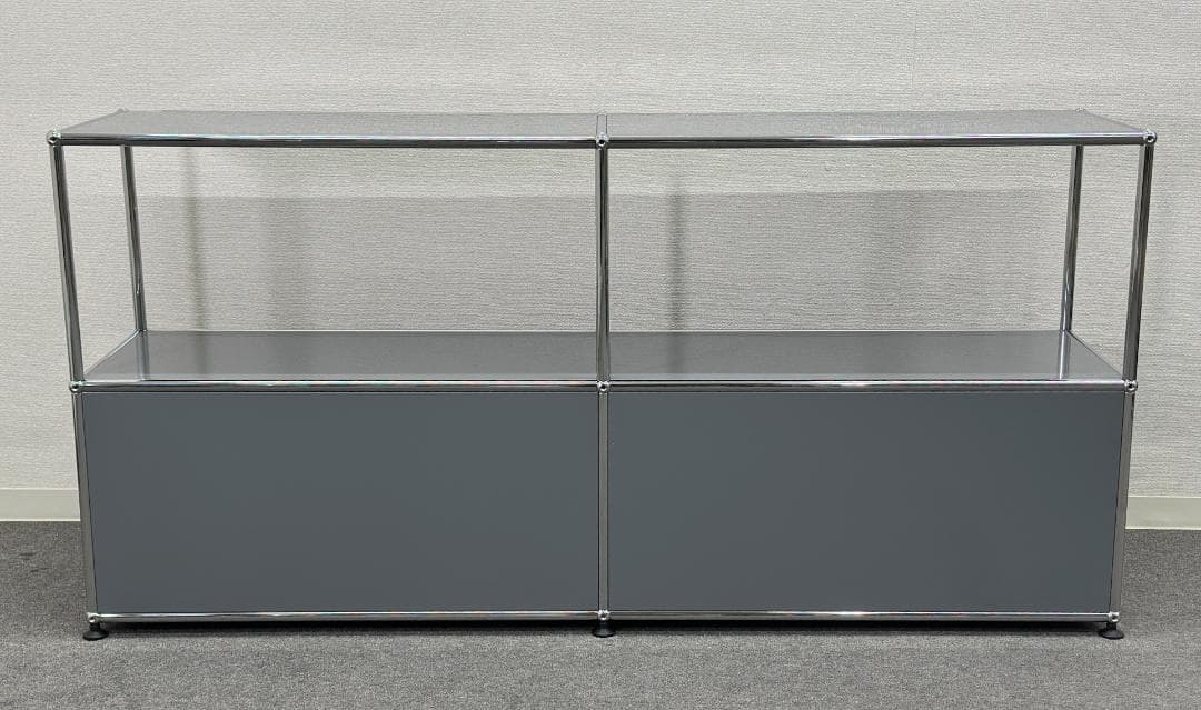 正規品!ほぼ未使用品■USMハラー■キャビネット　2列2段　ミッドグレー　鍵なし