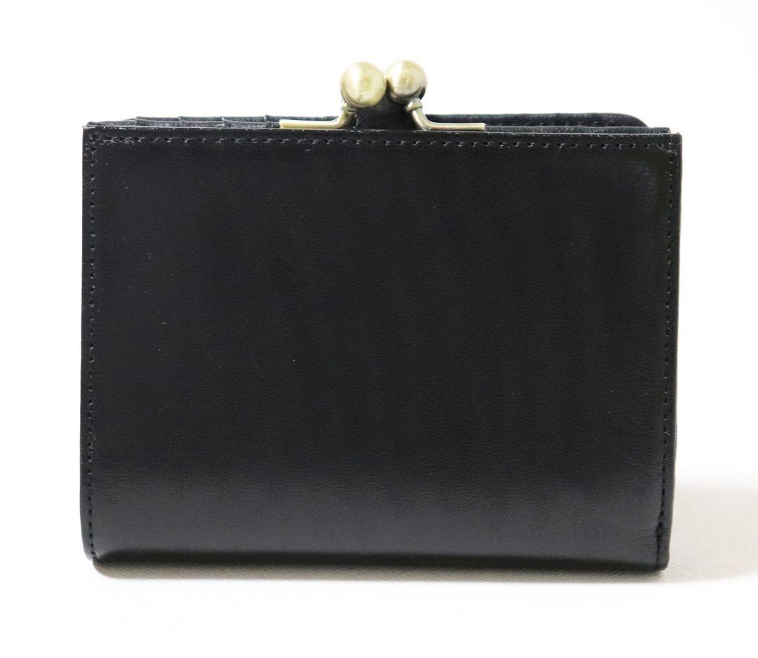 《アナスイ》未使用 ポケット多数 上品薔薇ブローチ付 レザー2つ折りがま口財布