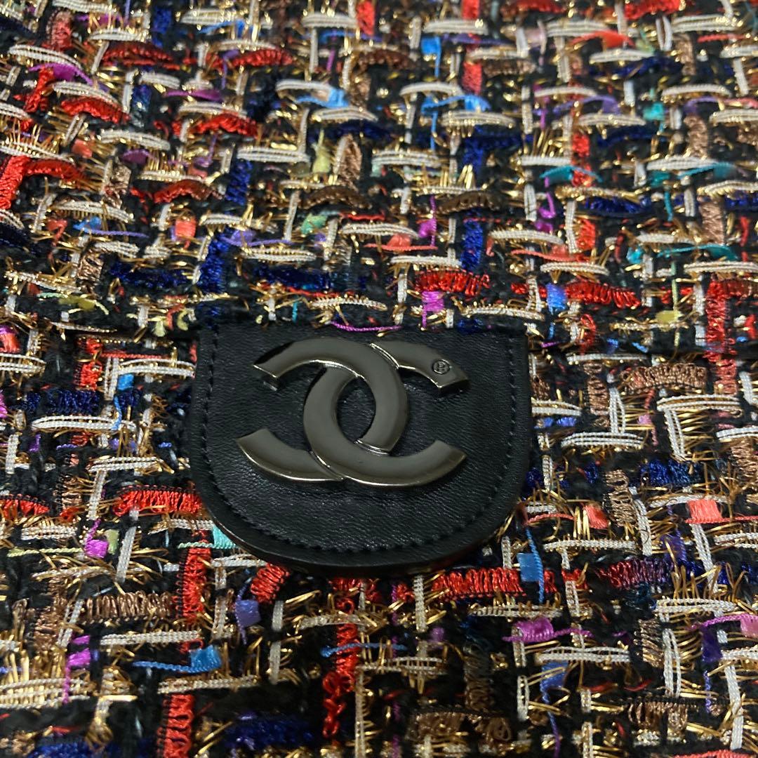 美品 CHANEL シャネル ノベルティ バッグ ツイード マルチカラー