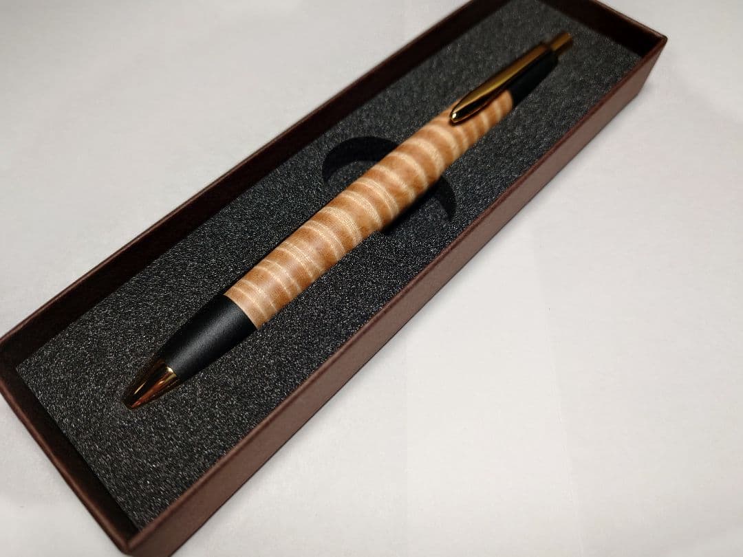 ボナン　ボナンペン　栃縮杢　真鍮金具　芯径0.5 シャープペンシル
