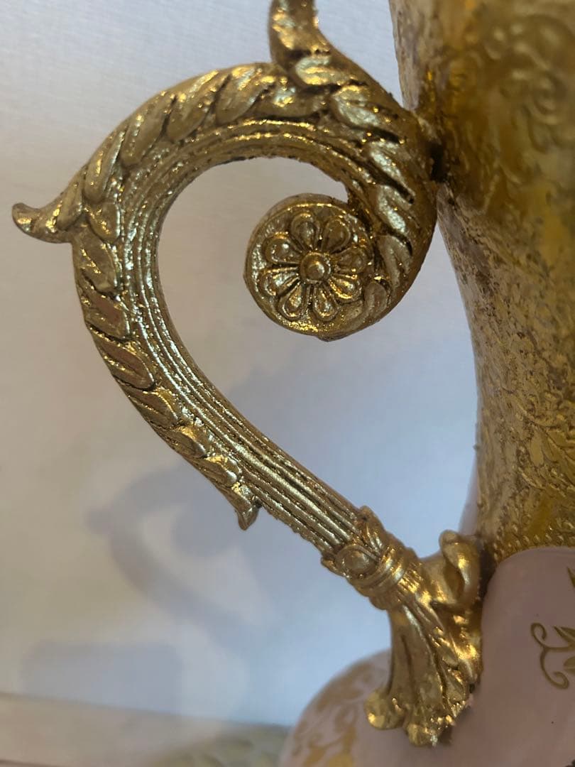 ロココ調豪華置物花瓶　ピンクゴールドアンティーク送料無料