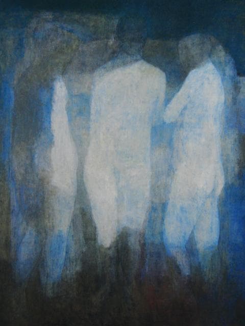 五百住乙人、夏の終りに、希少な画集より、新品高級額・額装付