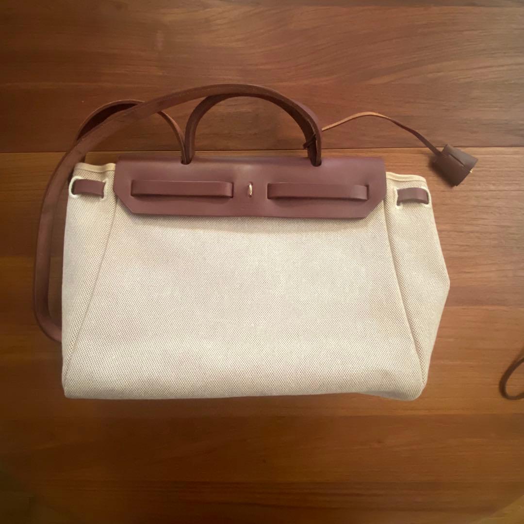HERMES エルメス エールバッグ キャンバス ハンドバッグ