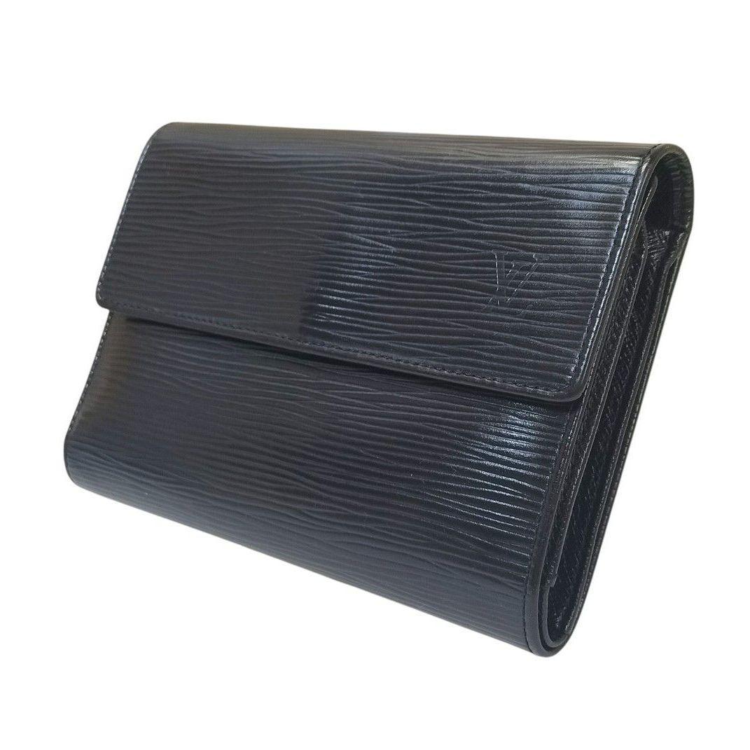 美品 エピ ポルトトレゾール エテュイパピエ 三つ折り 財布 証明書ケース付 黒