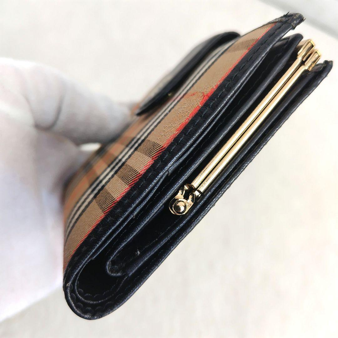✨外観美品✨Burberrys　ヴィンテージ　ノバチェック　がま口二つ折り財布
