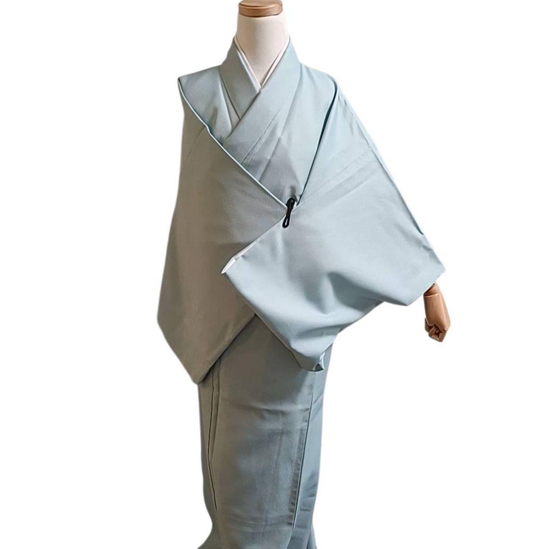 e*o様 W6 着物 袷 色無地 化繊 洗える着物 水色