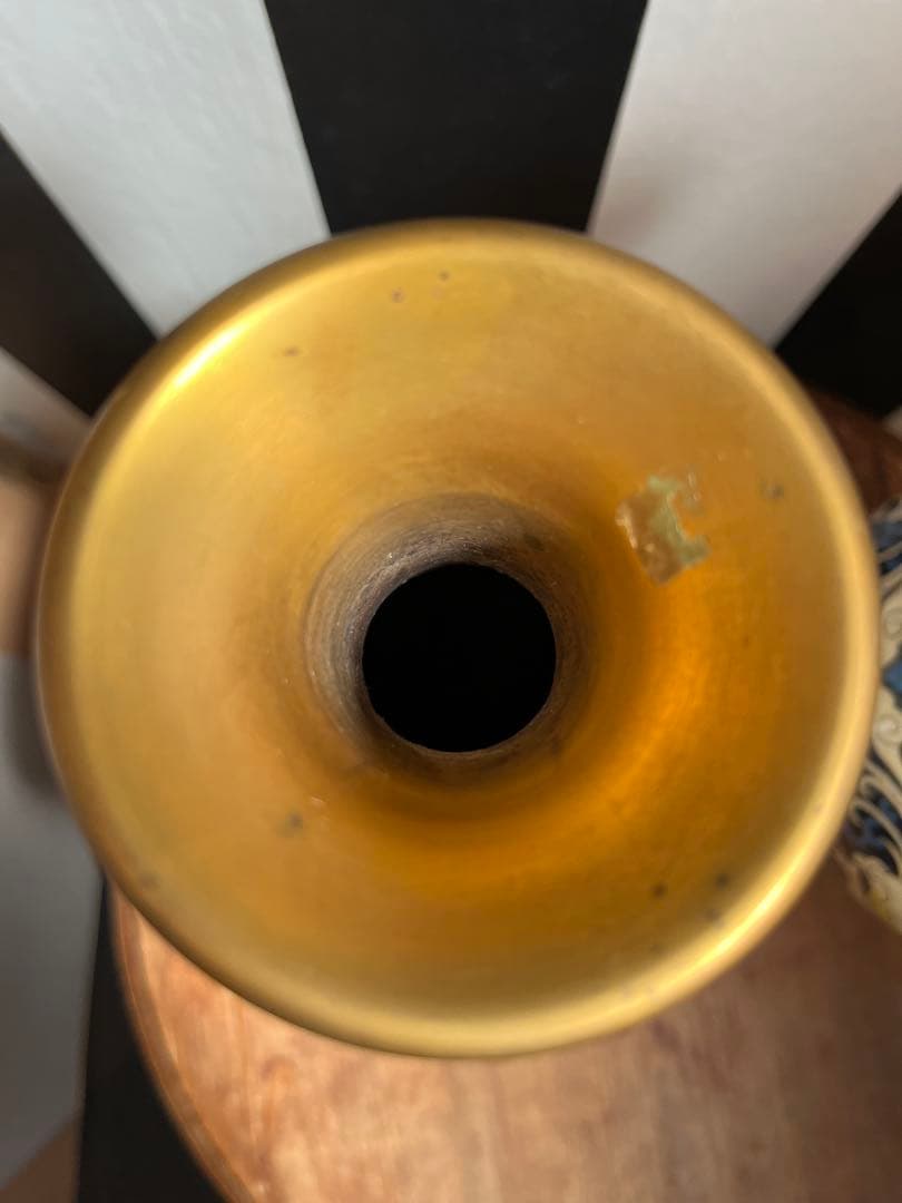 中国七宝焼　花瓶　一対　アンティーク　骨董品　孔雀　台座付き　大ぶり