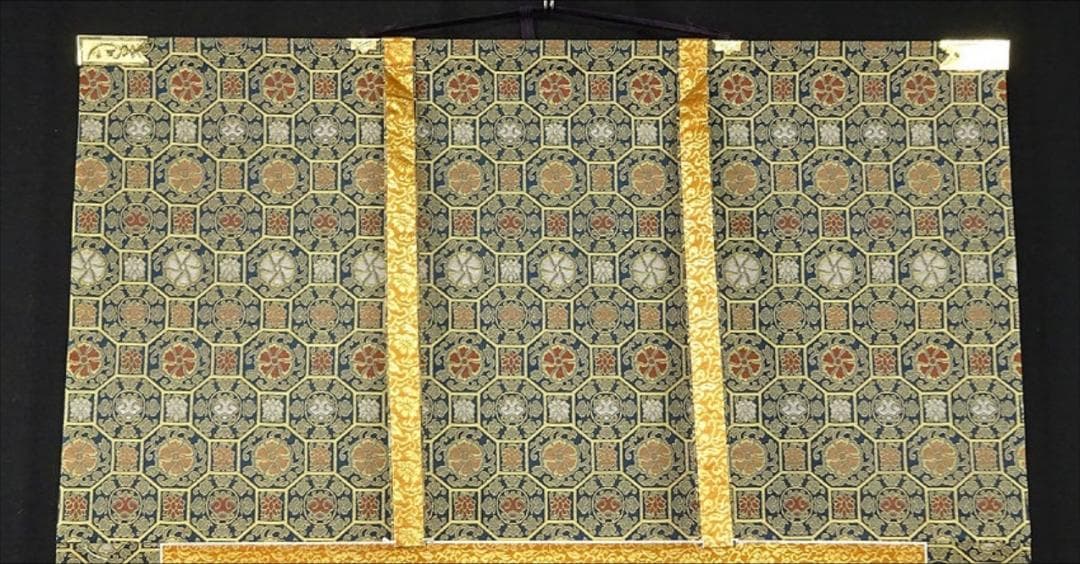 掛軸『西国三十三ヶ所観音霊場御朱印 織物画』絹本 無地箱 掛け軸 g09298