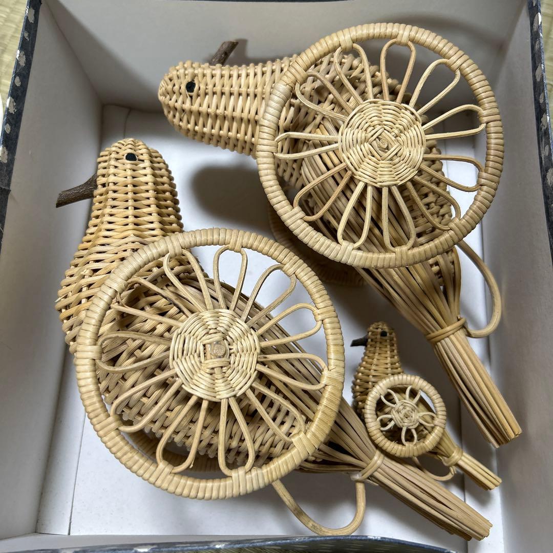 はと車　鳩車　特大　あけび細工　郷土玩具　レトロ　野沢温泉　箱　説明書付き