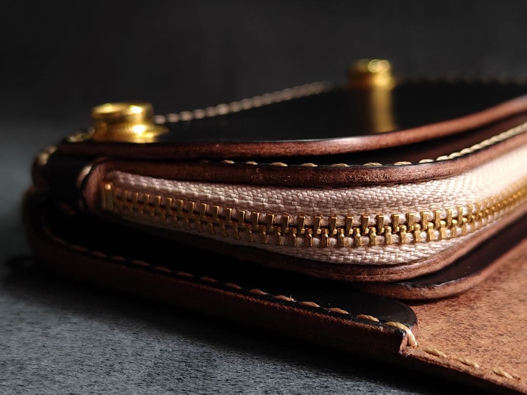 HORWEENクロムエクセル ショートトラッカーウォレット　ブラック　⑮