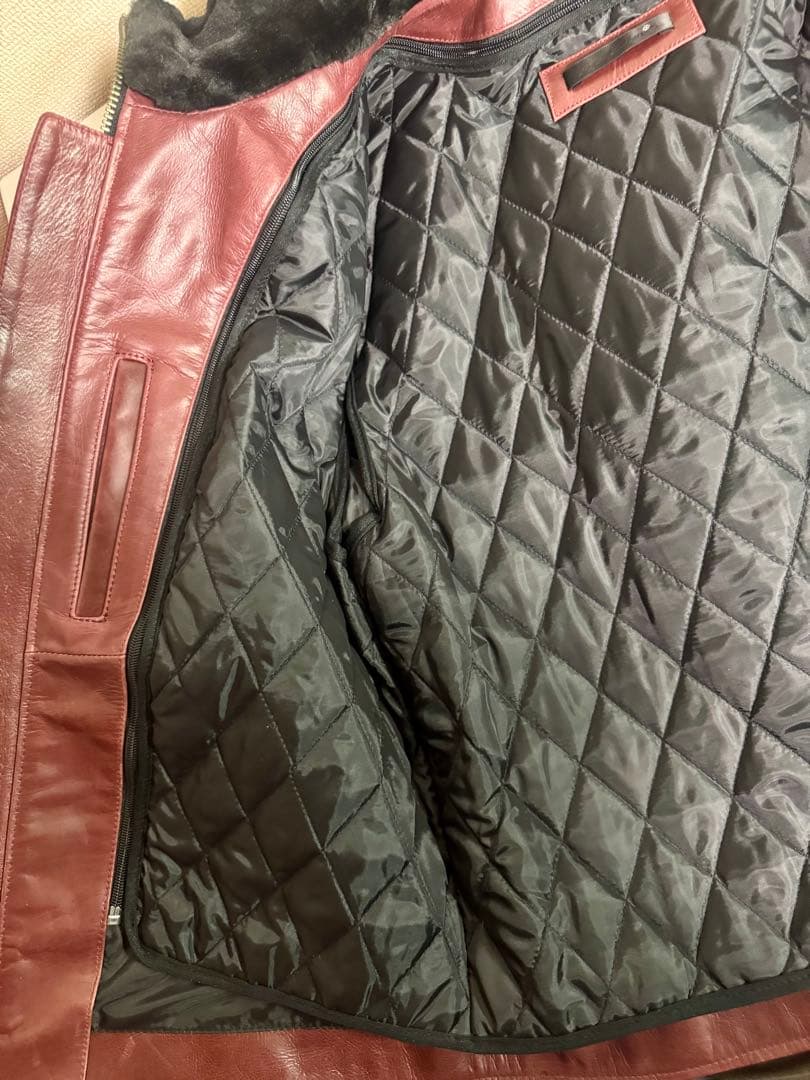 Tossy　完売品 襟ボアハイネックシングルライダースジャケット