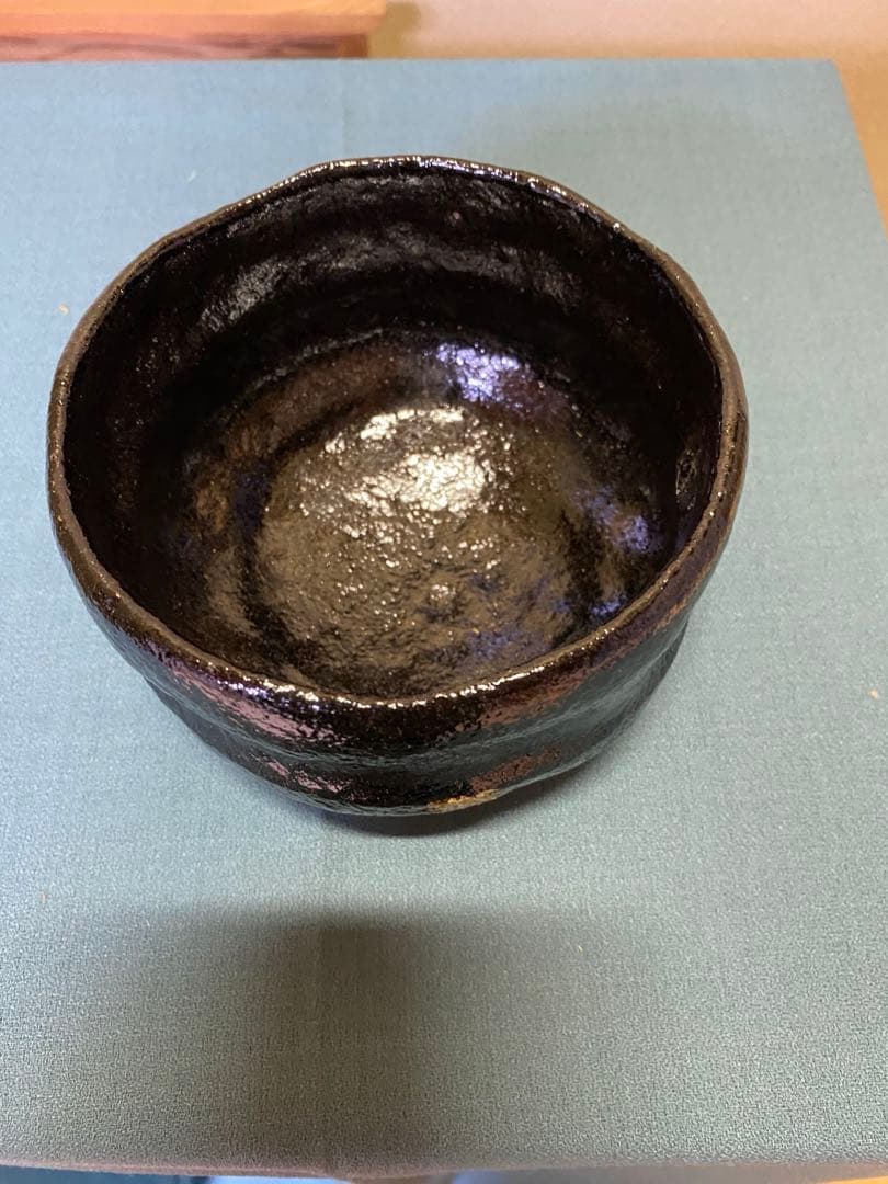 茶道具/黒茶碗　小川長楽 『黒 松声』 鵬雲斎書付