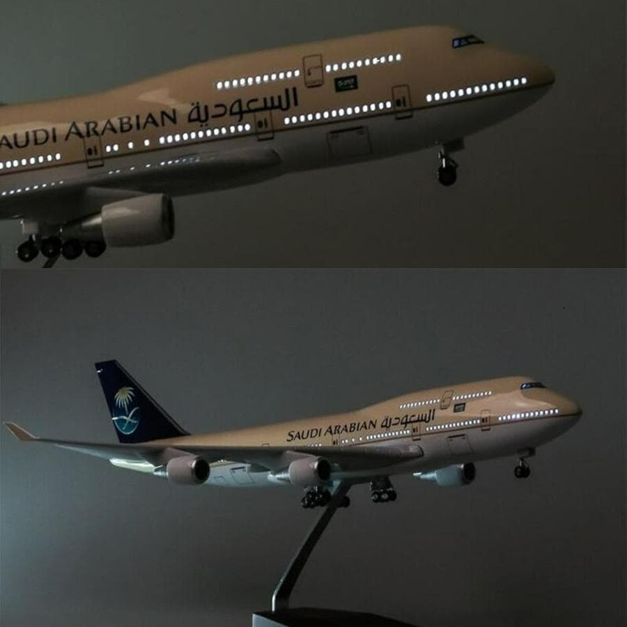 模型飛行機 サウジアラビア航空 LED 光る インテリア置物 コレクション