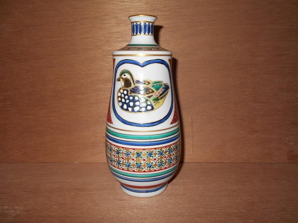 九谷焼　北出星光　色絵　瑞鳥紋陶瓶 : 九谷　花瓶　星光　北出塔次郎に師事