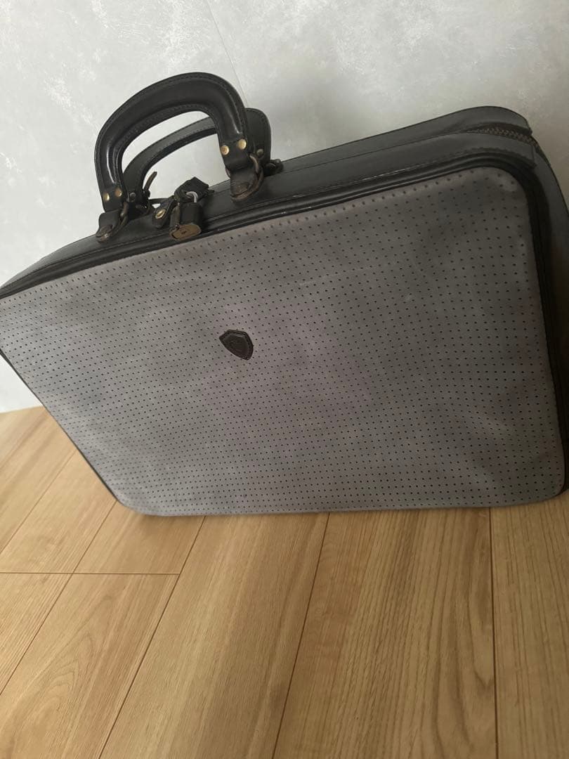 フェリージfelisi オーバーナイトバッグ フルレザーブラックｘグレー