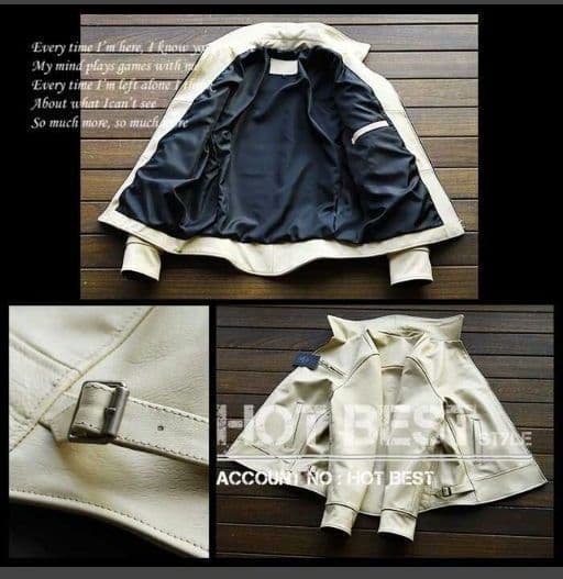 XL【新品】22万円　最上級牛革 美カラーホワイトアイボリー レザージャケット