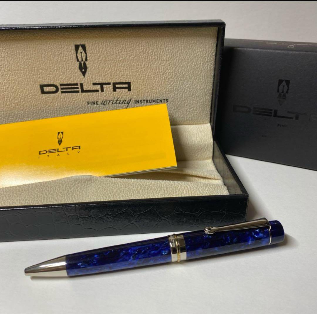デルタ　ビンテージ　ボールペン　ブルー