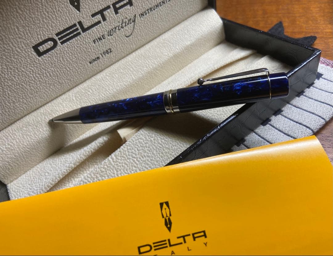 デルタ　ビンテージ　ボールペン　ブルー