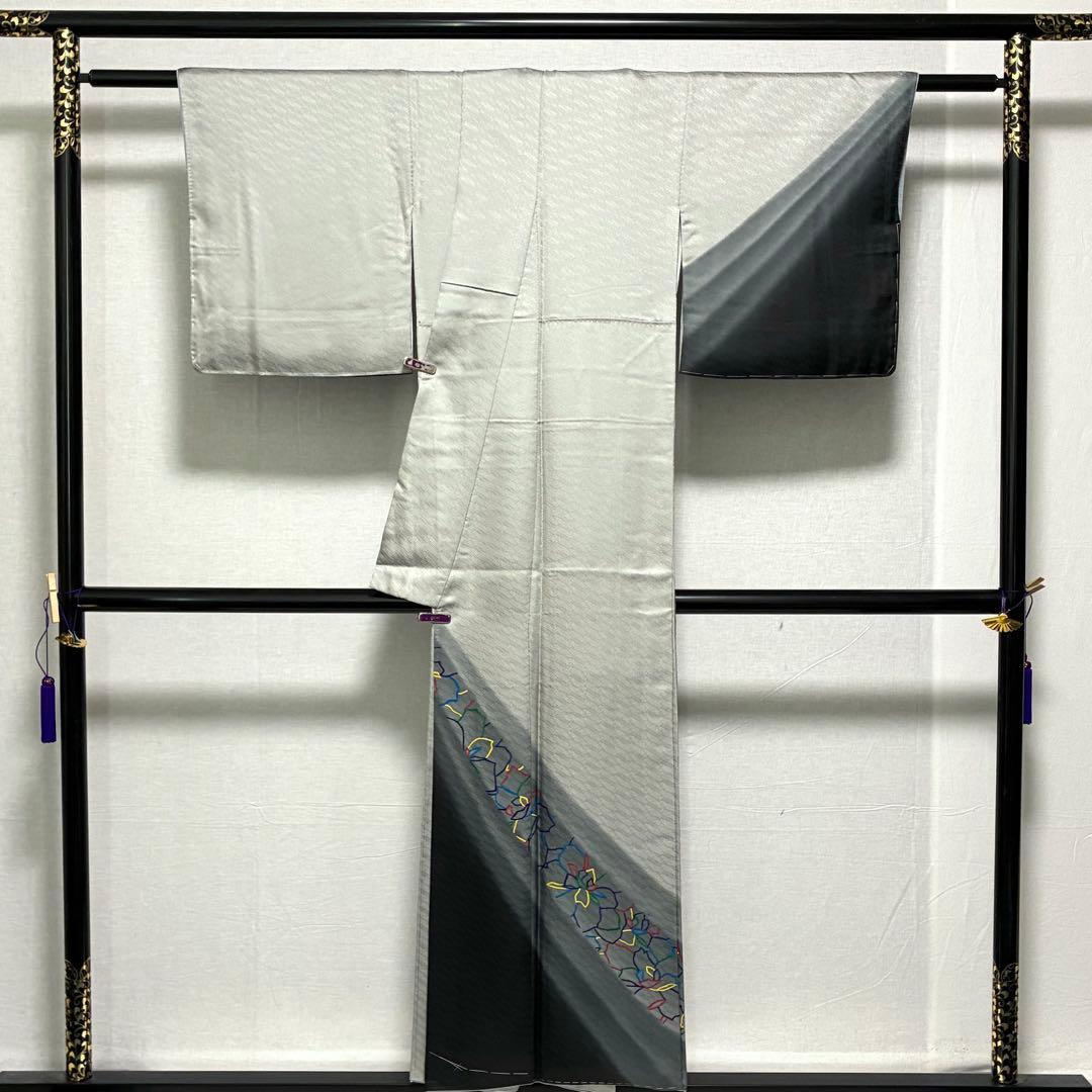 D74 訪問着 斎藤三才 やまと誂 薔薇 正絹着物 袷 しつけ糸付き未使用極美品