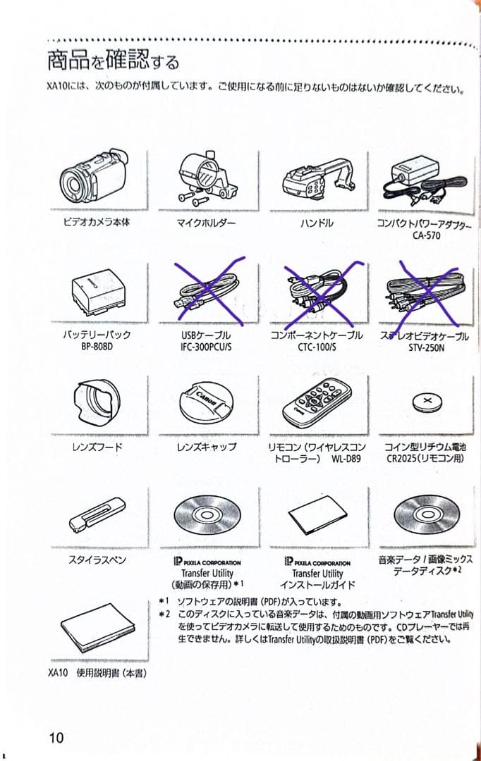 Canon XA10 業務用ビデオカメラ本体(ジャンク)おまけ付き