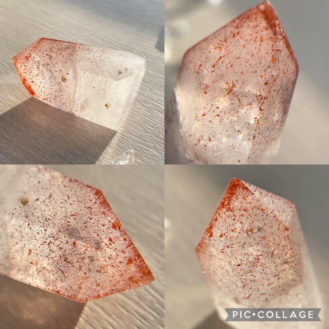 レピドクロサイトインクォーツ (虹色サンストーン入り) 天然石