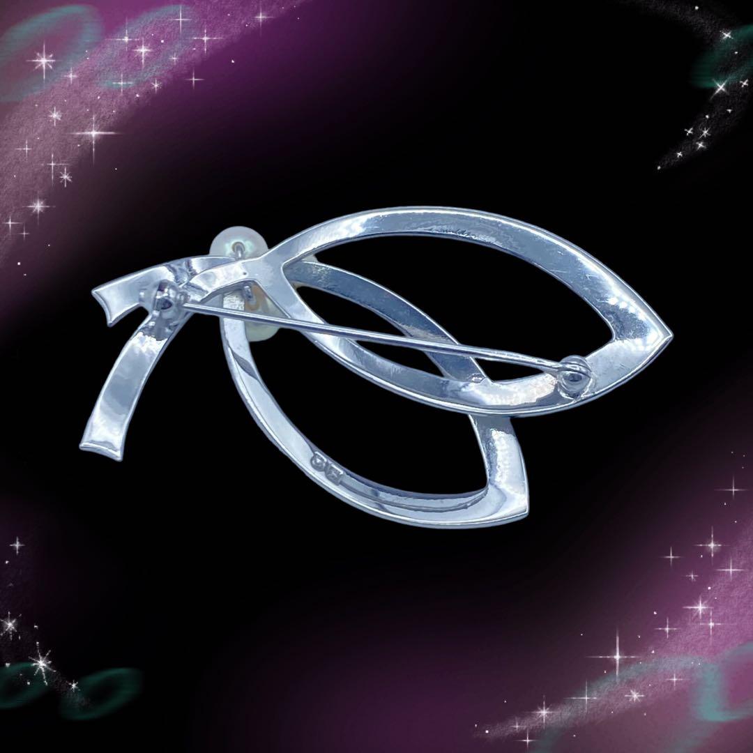 《美品》　ミキモト　パール　ブローチ　SV925 （AE465）