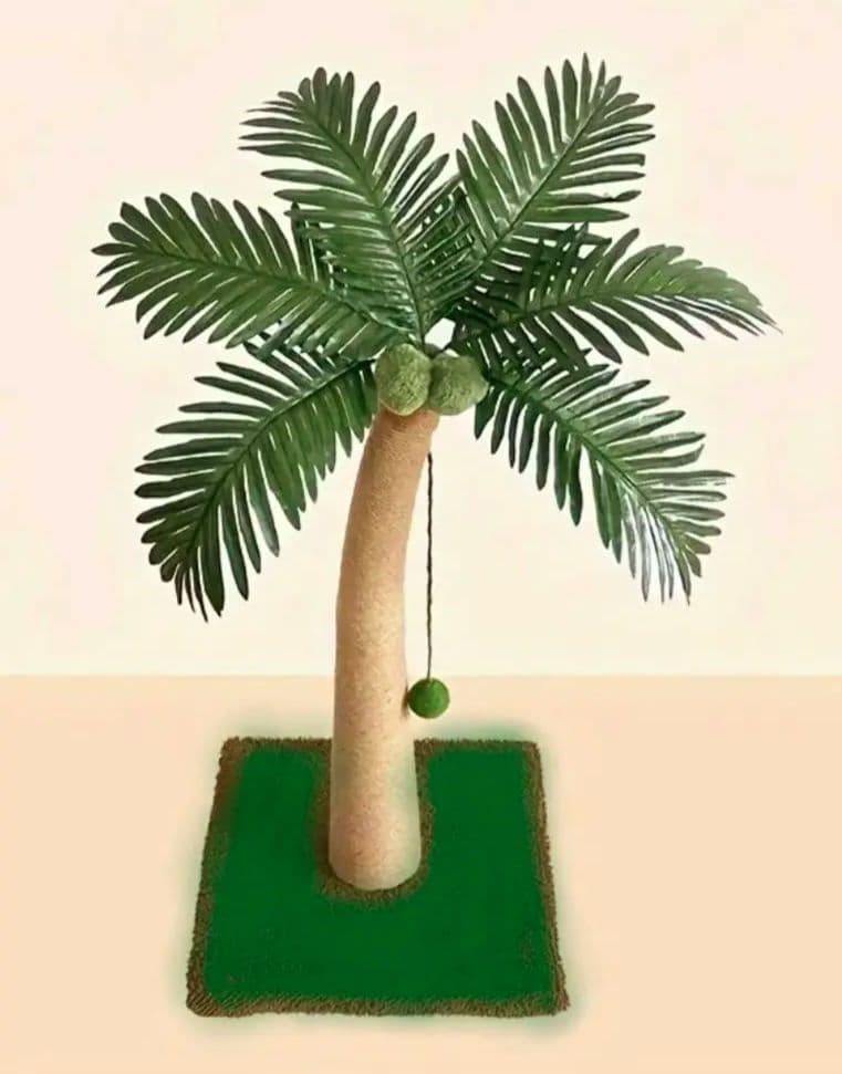 素敵な縦置きヤシの木(大人猫)爪研ぎ遊びココナッツ実付き！新品未使用
