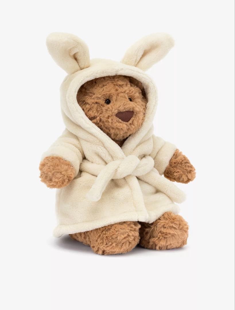 ぬいぐるみ  Bathrobe Bear soft toy 26cm