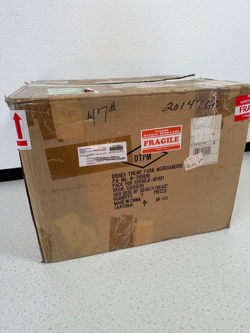 【未使用品】ディズニー 美女と野獣 陶器 フィギュア 高さ約64cm ※i1※