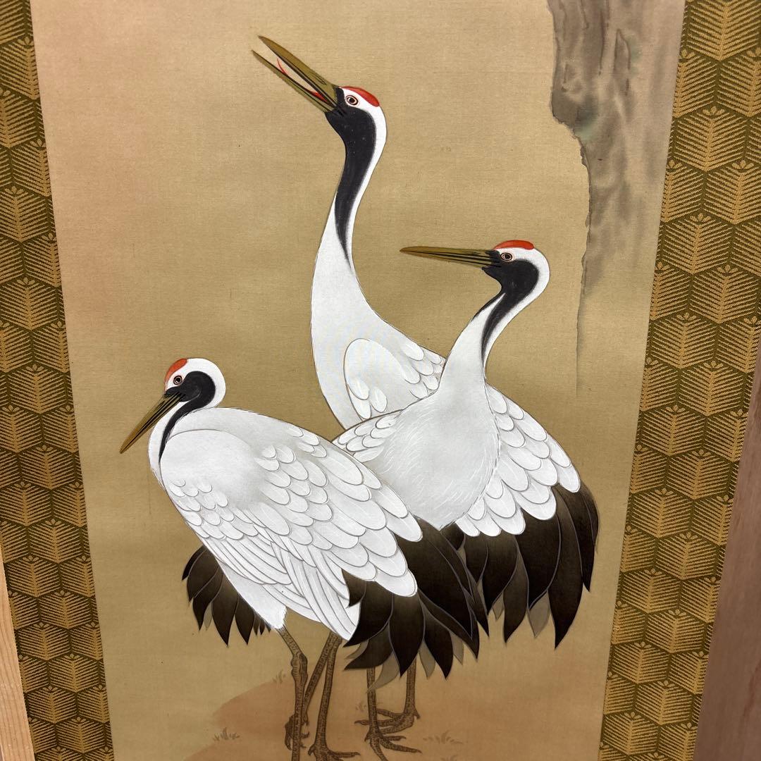 亀と梅の花 寿老人　3セット掛軸　　0121o84