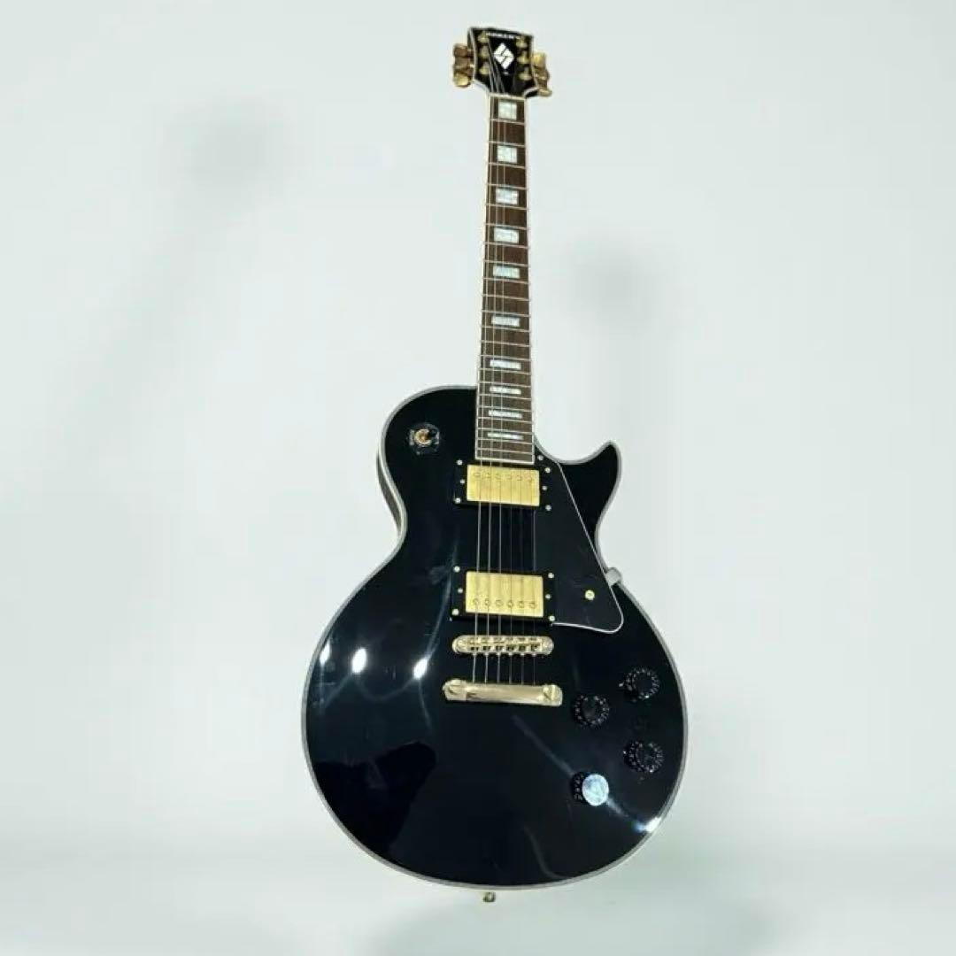 BUSKER'S レスポールカスタム風 エレキギター 黒×金　ぼっちざろっく