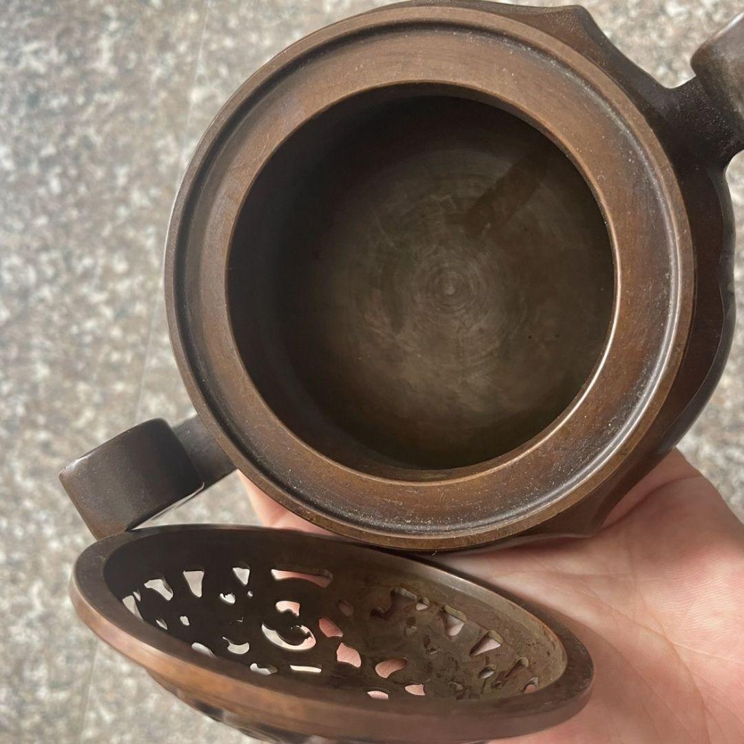 銅器 海棠薫香炉 仏具 室内檀香炉 茶道香炉 装飾品 工芸品 置物