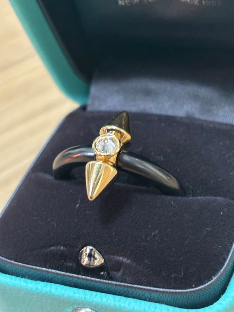 Tiffany タイタンリング15号/チタン 18Kゴールド ダイヤ