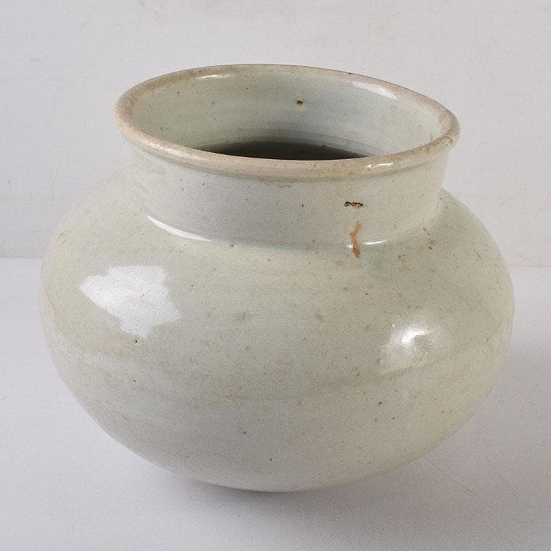 朝鮮美術　李朝　高麗白磁　丸壺　壷　D　R8647H