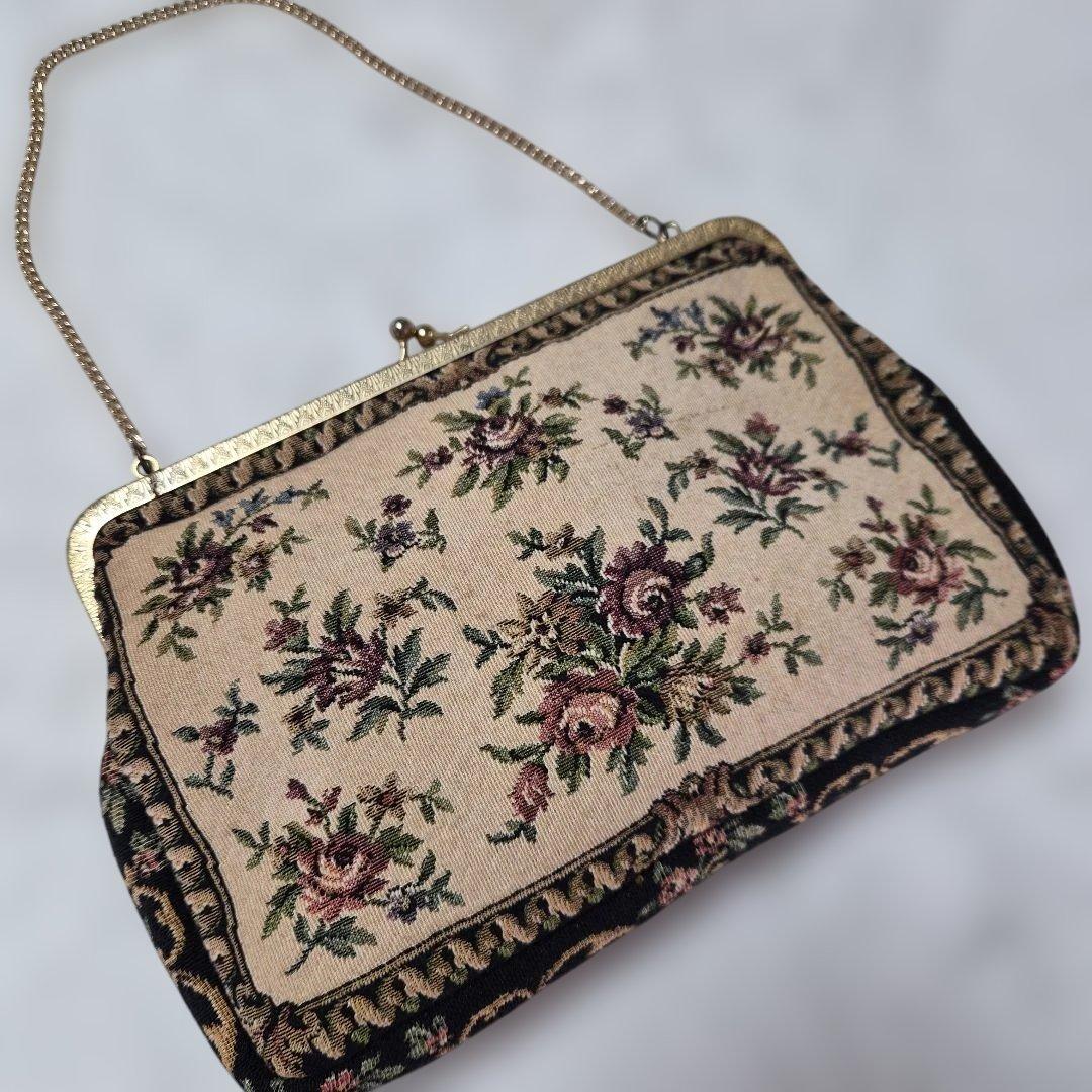 西ドイツ製【アンティークゴブラン織バッグ】