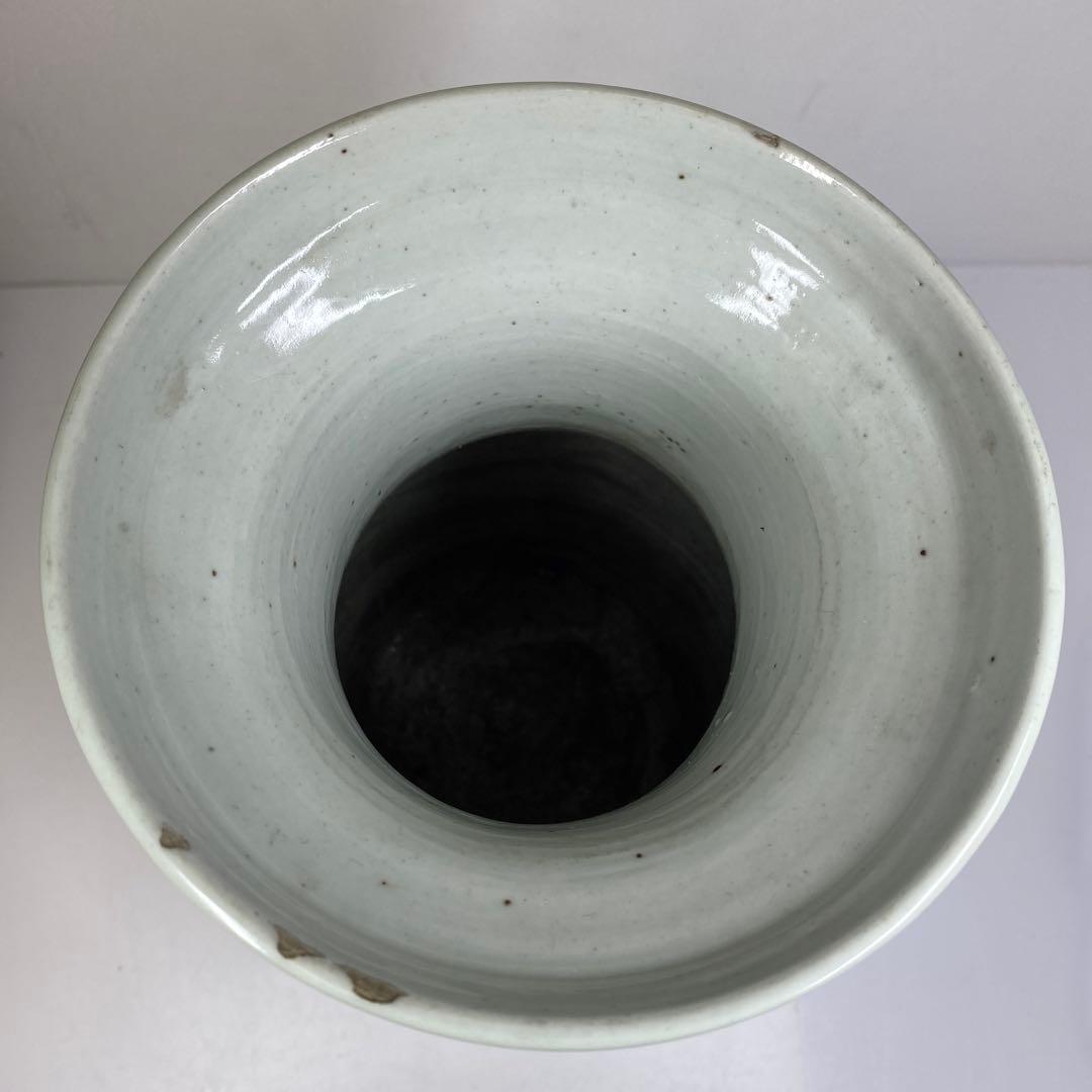 専用中国清時代　染付　花鳥紋　花瓶　高さ約33.2㎝　木箱付　東さ7-0304①