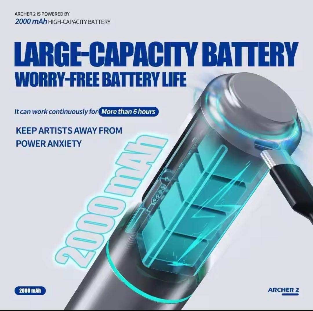 MAST ワイヤレスタトゥーマシン ブラシレスモーター LEDディスプレイ