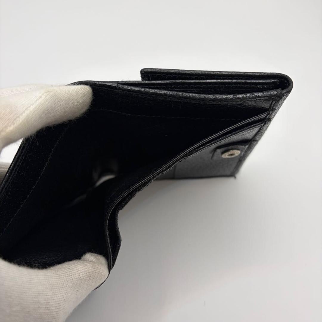 希少✨GUCCI シェリーライン 二つ折り財布 ユニセックス ブラック レザー