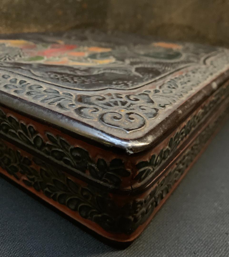 中国 骨董 硯 文鎮 箱 彫刻 書道 古 道具 文箱 漆 筆入 時代 美術