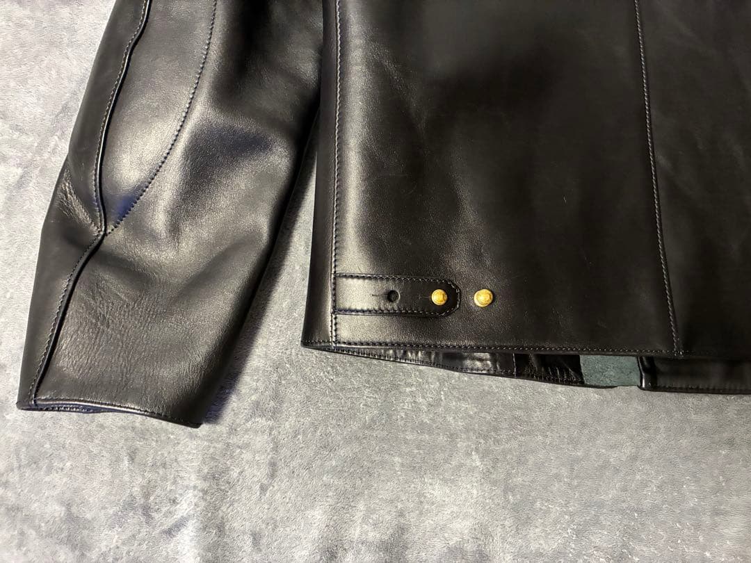 【美品】ダンヒル　カウハイド　GD金具　シングルライダースジャケット