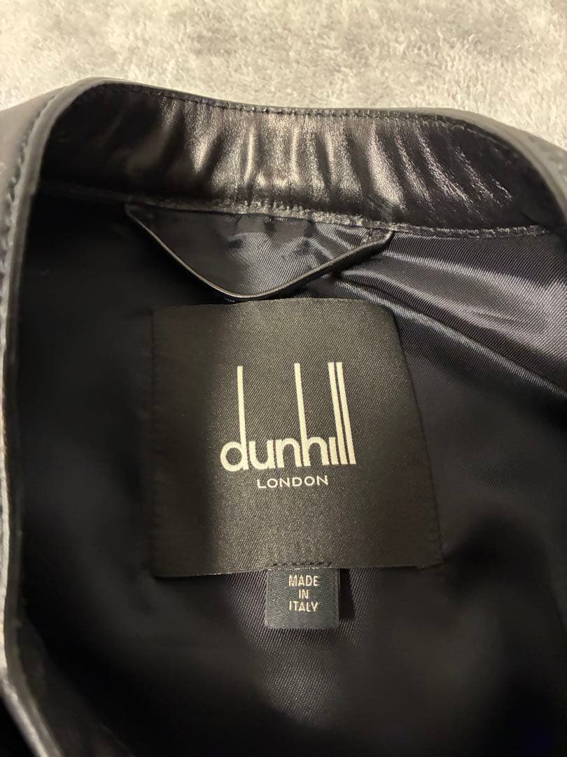 【美品】ダンヒル　カウハイド　GD金具　シングルライダースジャケット