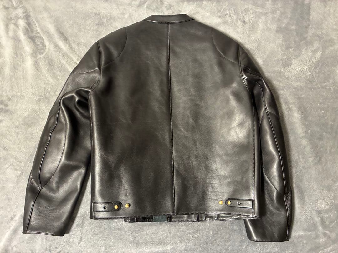 【美品】ダンヒル　カウハイド　GD金具　シングルライダースジャケット